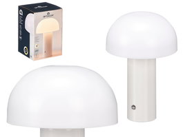 Giftdecor Lámpara de Mesa Blanca, Plástico ABS, Dimensiones: 14.5 x 22 x 14.5 cm (Set de 8)