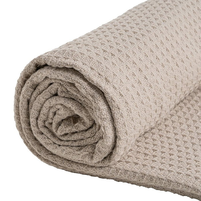 Ixia Plaid Panal Marrón Claro Algodón 280 x 260 cm Ixia Plaid Panal Marrón Claro Algodón 280 x 260 cm