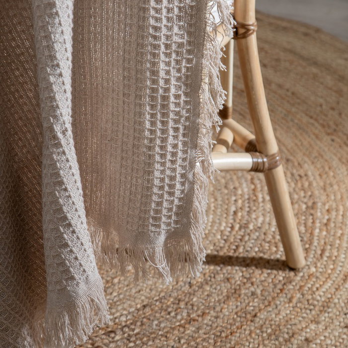 Plaid Panal Marrón Claro Algodón 280 X 260 cm