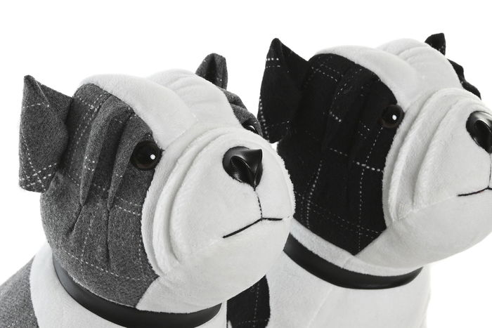 DKD Home Decor Sujetapuertas Blanco Negro Poliester 29 x 18 x 26 cm (4 Unidades)