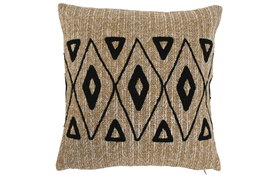 DKD Home Decor Naturechic23 Cojín Shabby Bordado Natural Negro 42x15x42 cm