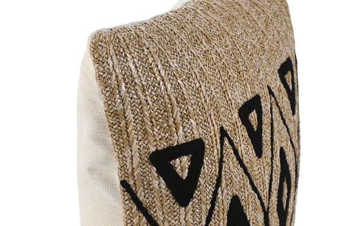 DKD Home Decor Naturechic23 Cojín Shabby Bordado Natural Negro 42x15x42 cm