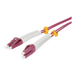 Synergy21 Cable de Fibra Óptica LWL OM4, LC-LC, 0.5 m, 50/125 µm, Full Duplex, Plug & Play, AD 2 mm, IEC, -40°C a 85°C
