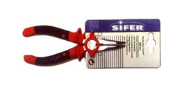SIFER Alicate de punta redonda curva 6 pulg satinado E1611