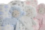 DKD Home Decor Set de 2 (3 Unidades) Peluche Manta Bebé Rosa Azul 100 x 80 x 75 cm