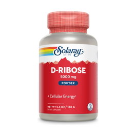 Solaray D-Ribose 5000mg en Polvo 150grs – Monosacárido Natural para Energía Celular y Cardíaca