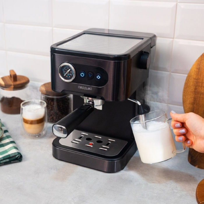 Cecotec Cafetera Express de Brazo Power Espresso 20 Pro 20 bar 1,5L vaporizador acero