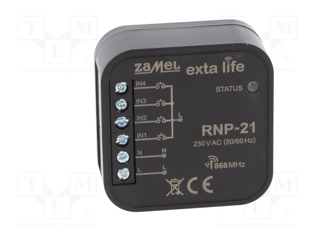 ZAMEL Emisor Inalámbrico EXTA LIFE 868,5MHz 230VAC ZAMEL Emisor Inalámbrico EXTA LIFE 868,5MHz 230VAC