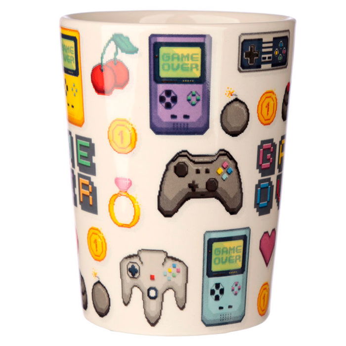 PUCKATOR Taza asa 3D Joystick Pixel Game Over