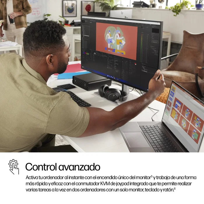 HP Monitor Serie 7 Pro 732pk 80 cm (31.5") 4K UHD IPS Black Thunderbolt 4 KVM PBP Altura Ajustable Negro Plata