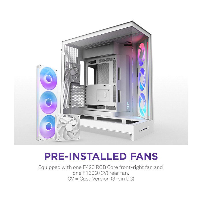 NZXT H9 Flow RGB (2025) All White Midi Tower Case NZXT H9 Flow RGB (2025) All White Midi Tower Case