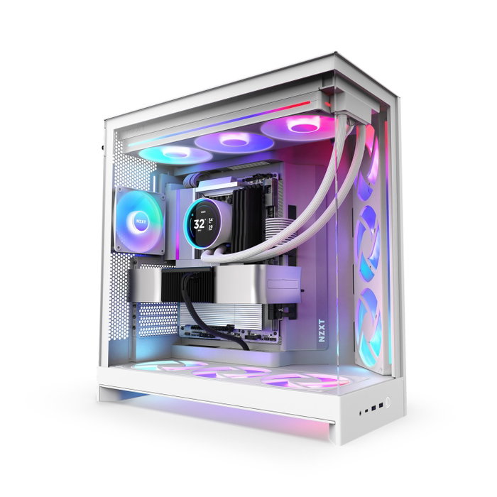 NZXT H9 Flow RGB (2025) All White Midi Tower Case NZXT H9 Flow RGB (2025) All White Midi Tower Case