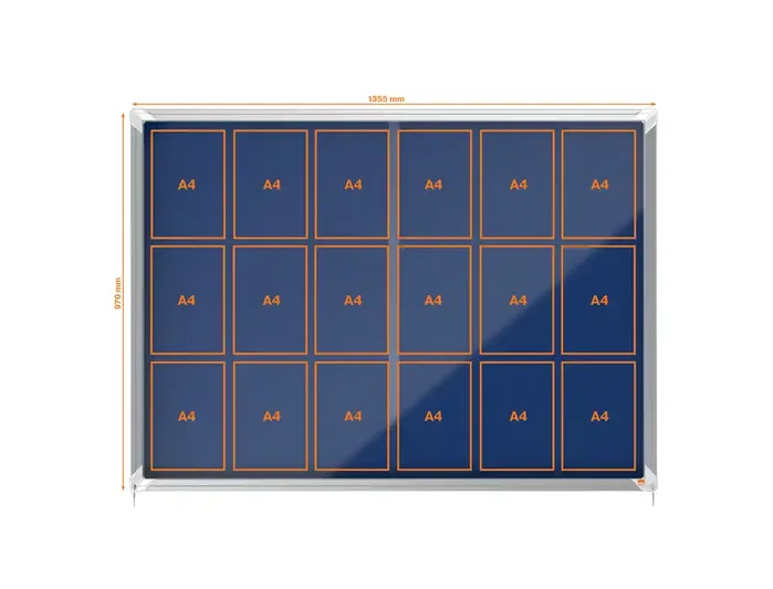 Nobo Vitrina de anuncios premium plus con puerta corredera, fieltro azul, 18 x A4 Nobo Vitrina de anuncios premium plus con puerta corredera, fieltro azul, 18 x A4