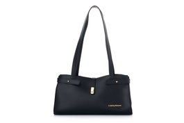 Lucky Bees Bolsa de Hombro Negra Cuero de Polivinilo Elegante y Versátil, Accesorio Imprescindible para Cualquier Ocasión