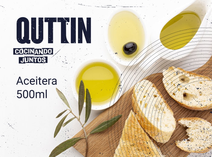 Quttin Aceitera de Vidrio 500ml con Tapón