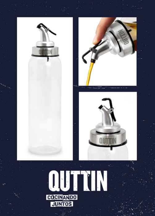 Quttin Aceitera de Vidrio 500ml con Tapón