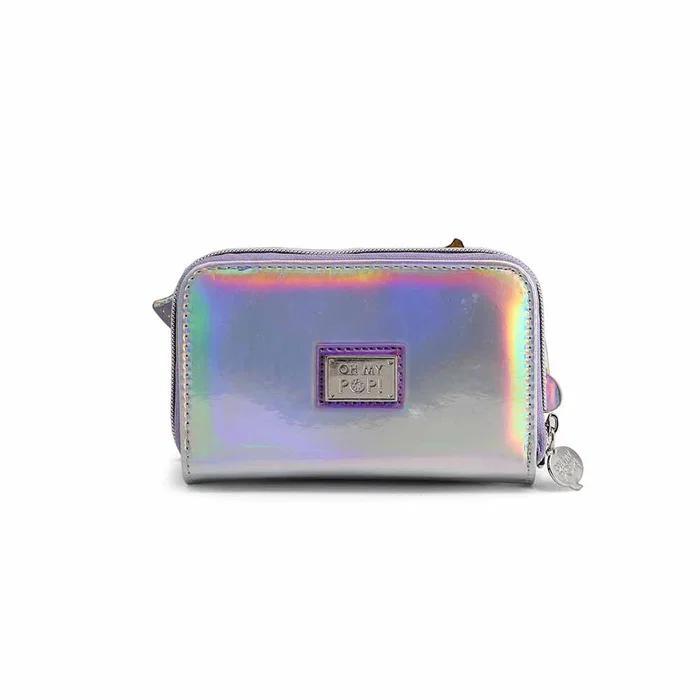 Oh My Pop Billetero Plateado con Múltiples Departamentos y Cremallera