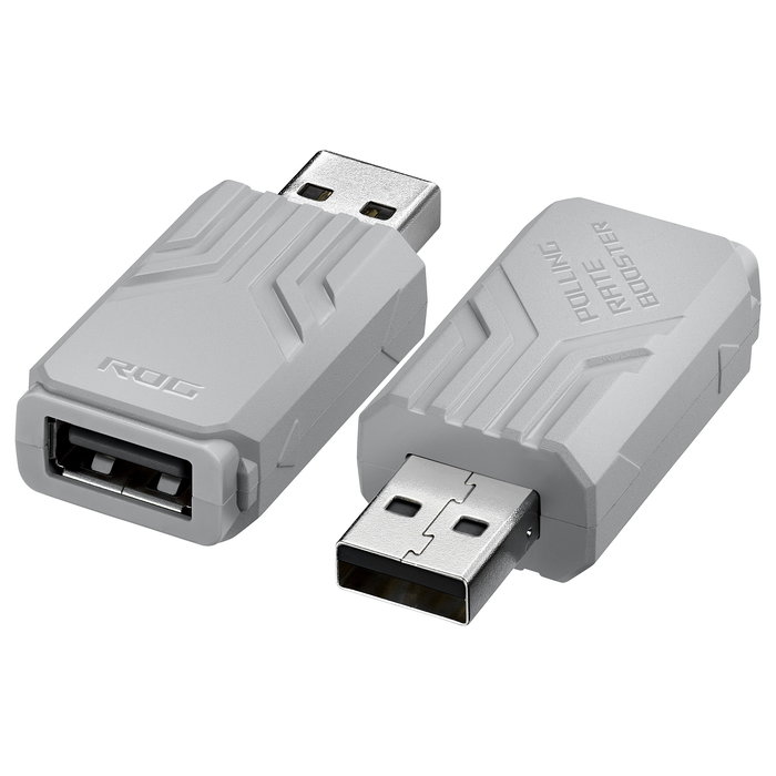 ASUS ROG Polling Rate Booster, Elevador de Tasa de Sondeo para Ratones y Teclados ROG, 22 mm * 34 mm * 13 mm, 10 g, Blanco, USB