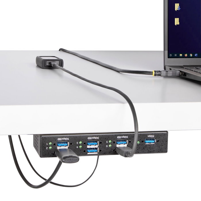 StarTech.com Hub USB Industrial Gestionado de 7 Puertos, Negro, Metal StarTech.com Hub USB Industrial Gestionado de 7 Puertos, Negro, Metal