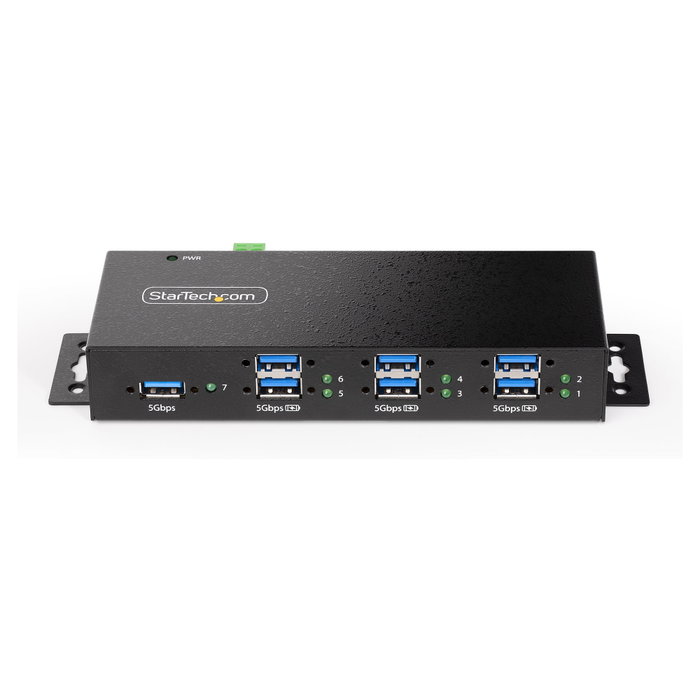 StarTech.com Hub USB Industrial Gestionado de 7 Puertos, Negro, Metal StarTech.com Hub USB Industrial Gestionado de 7 Puertos, Negro, Metal