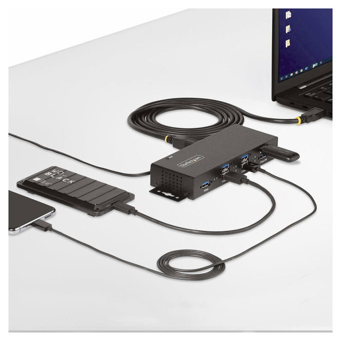 StarTech.com Hub USB Industrial Gestionado de 7 Puertos, Negro, Metal StarTech.com Hub USB Industrial Gestionado de 7 Puertos, Negro, Metal