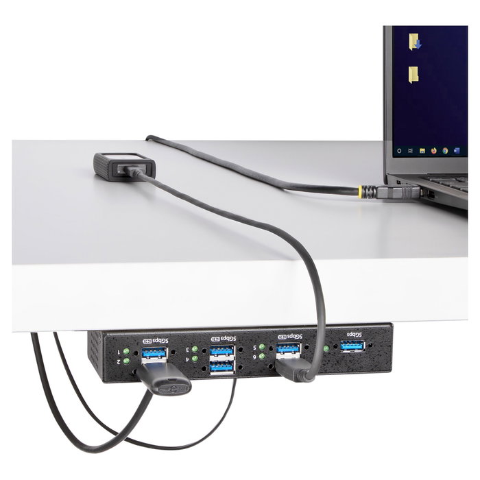 StarTech.com Hub USB Industrial Gestionado de 7 Puertos, Negro, Metal StarTech.com Hub USB Industrial Gestionado de 7 Puertos, Negro, Metal