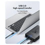 ICY BOX Spade Base 388 - Caja Externa para HDD/SSD SATA de 2.5 o 3.5 Pulgadas, USB 3.2 Gen 1 Type-C, 5 Gbps, Hot-Swap, Negro Transparente