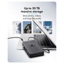 ICY BOX Spade Base 388 - Caja Externa para HDD/SSD SATA de 2.5 o 3.5 Pulgadas, USB 3.2 Gen 1 Type-C, 5 Gbps, Hot-Swap, Negro Transparente