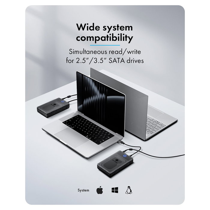 ICY BOX Spade Base 388 - Caja Externa para HDD/SSD SATA de 2.5 o 3.5 Pulgadas, USB 3.2 Gen 1 Type-C, 5 Gbps, Hot-Swap, Negro Transparente
