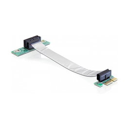 DeLOCK Tarjeta Riser PCI Express x1 a x1 con Cable Flexible de 13 cm Orientado a la Izquierda, 89710
