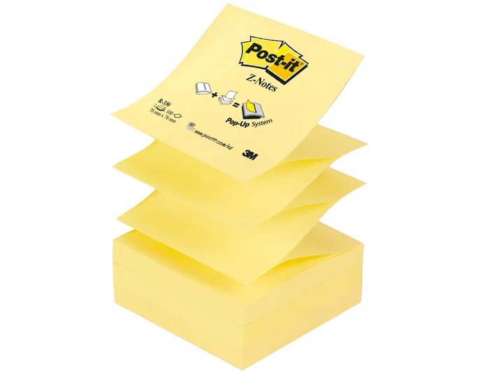 Post-it Z-Notes Bloc de notas adhesivas quita y pon, 76x76 mm, Amarillo, 100 hojas Post-it Z-Notes Bloc de notas adhesivas quita y pon, 76x76 mm, Amarillo, 100 hojas
