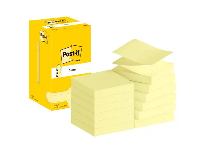 Post-it Z-Notes Bloc de notas adhesivas quita y pon, 76x76 mm, Amarillo, 100 hojas Post-it Z-Notes Bloc de notas adhesivas quita y pon, 76x76 mm, Amarillo, 100 hojas