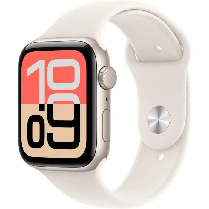 Apple MEHJ4ZRA Apple Watch SE 3 GPS 44 mm Caja de aluminio Starlight Correa deportiva Starlight M/L Apple MEHJ4ZRA Apple Watch SE 3 GPS 44 mm Caja de aluminio Starlight Correa deportiva Starlight M/L