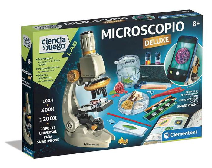 Clementoni Juego Microscopio Smart Deluxe Ciencia Y Juego Con Instrumentos Para Experimentos 45,1x37,1x7cm