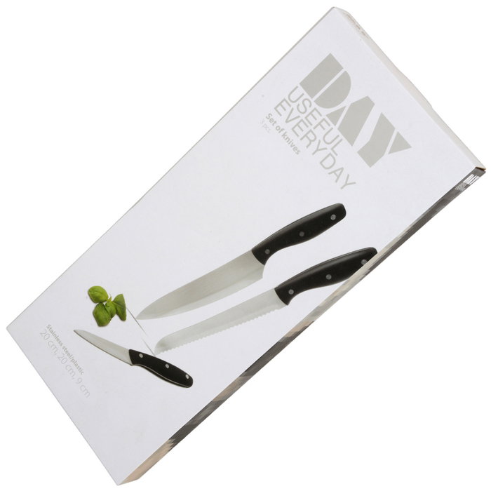 Day Juego De 3 Cuchillos Acero Inoxidable (Pan 20cm, Chef 20cm, Pelador 9cm)