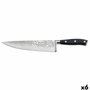 Sabatier Cuchillo Chef Carbon 20 cm (6 Unidades) de Acero Inoxidable con Mango Soft Touch de Baquelita