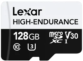 Lexar High-Endurance 128 GB Tarjeta de Memoria MicroSDXC UHS-I Clase 10, U3, V30