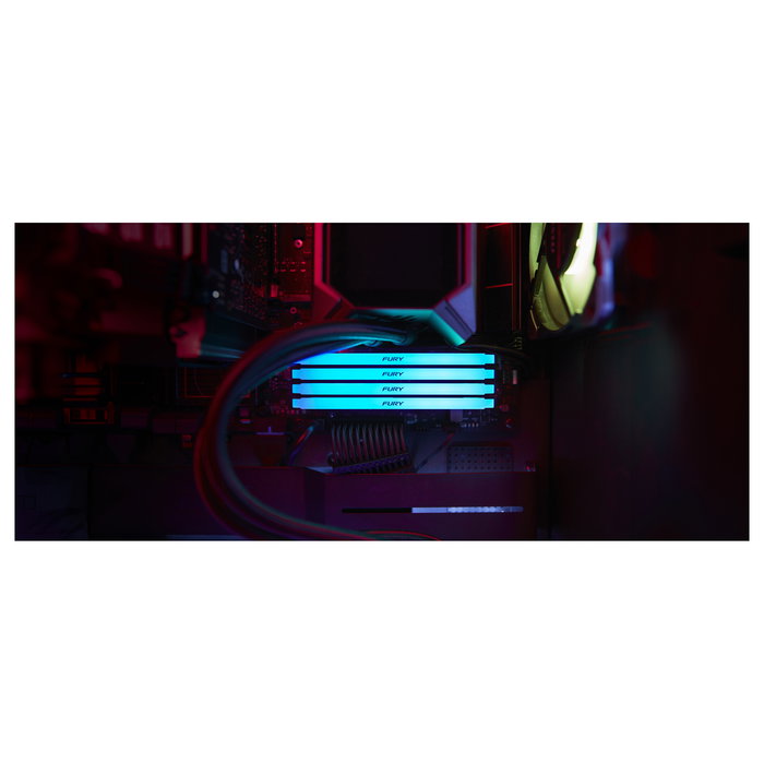 Kingston FURY Beast 128GB (4x32GB) 3600MT/s DDR4 CL18 RGB DIMM Kit de 4 Módulos RAM para PC, 288-pin, Disipador Térmico, Intel XMP 2.0
