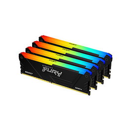 Kingston FURY Beast 128GB (4x32GB) 3600MT/s DDR4 CL18 RGB DIMM Kit de 4 Módulos RAM para PC, 288-pin, Disipador Térmico, Intel XMP 2.0