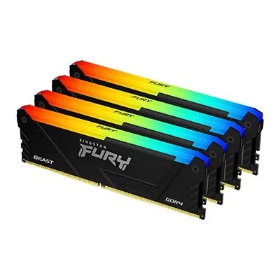 Kingston FURY Beast RGB 128GB (4 x 32GB) DDR4 3600MT/s CL18 DIMM Kingston FURY Beast RGB 128GB (4 x 32GB) DDR4 3600MT/s CL18 DIMM