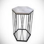 Hanah Home Mesa Auxiliar Cetrus Deniz - Oak, Tablero de Partículas Roble y Negro, 40x62x35 cm