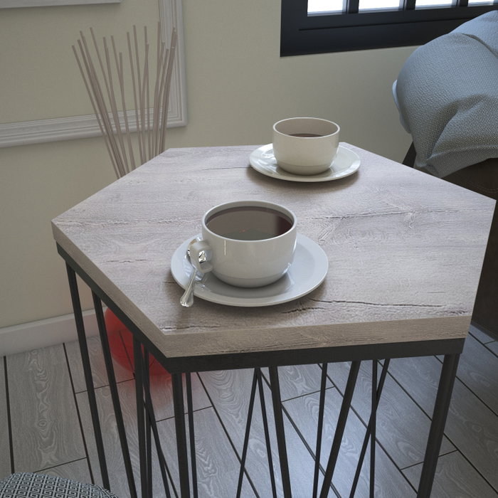 Hanah Home Mesa Auxiliar Cetrus Deniz - Oak, Tablero de Partículas Roble y Negro, 40x62x35 cm Hanah Home Mesa Auxiliar Cetrus Deniz - Oak, Tablero de Partículas Roble y Negro, 40x62x35 cm