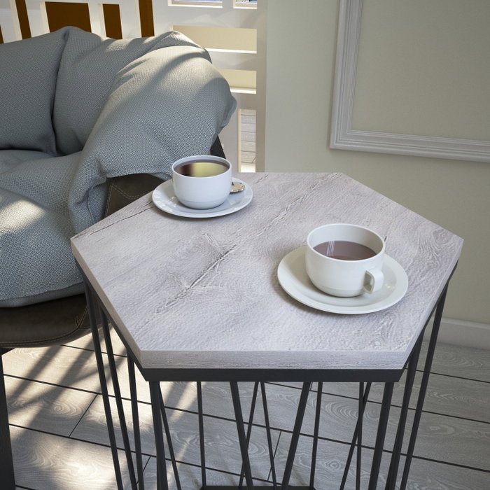 Hanah Home Mesa Auxiliar Cetrus Deniz - Oak, Tablero de Partículas Roble y Negro, 40x62x35 cm Hanah Home Mesa Auxiliar Cetrus Deniz - Oak, Tablero de Partículas Roble y Negro, 40x62x35 cm