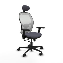 PIQUERAS Y CRESPO Silla de oficina Jorquera con mecanismo Sincro/Traslack, Gris oscuro y Blanco