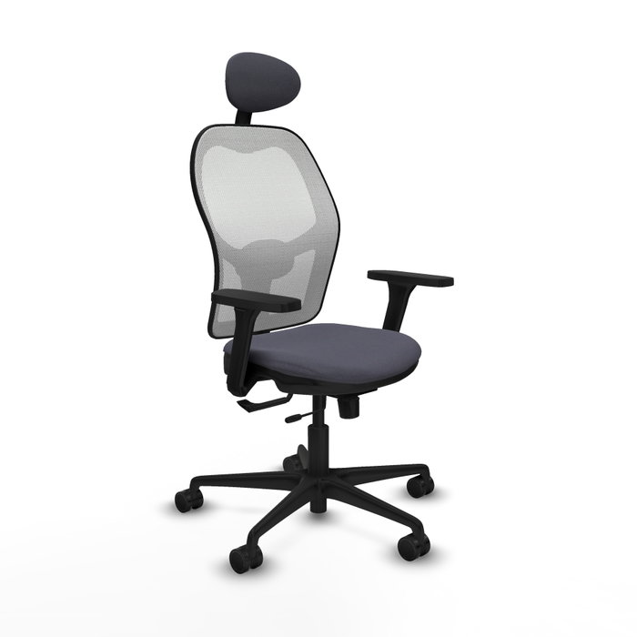 PIQUERAS Y CRESPO Silla de oficina Jorquera con mecanismo Sincro/Traslack, Gris oscuro y Blanco PIQUERAS Y CRESPO Silla de oficina Jorquera con mecanismo Sincro/Traslack, Gris oscuro y Blanco