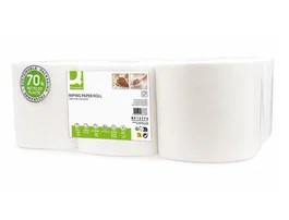 Q-connect Papel Secamanos de Celulosa Virgen, 6 Rollos