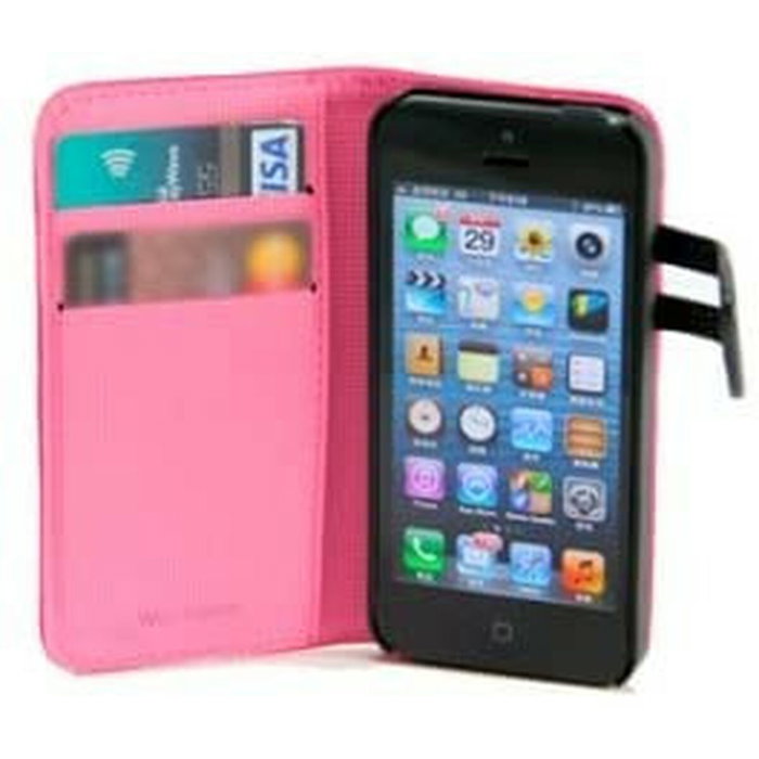 Wazzabee Funda de Polipiel para iPhone 5 con Cierre Magnético, Rosa Chicle Wazzabee Funda de Polipiel para iPhone 5 con Cierre Magnético, Rosa Chicle