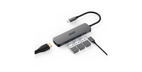 Acer 5-in-1 Type-C Dongle Plata Acer 5-in-1 Type-C Dongle Plata