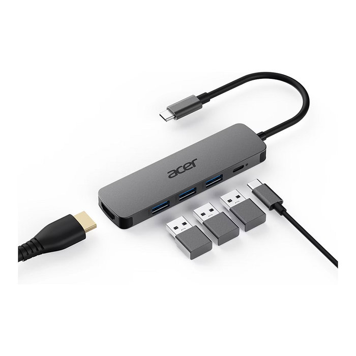 Acer 5-in-1 Type-C Dongle Plata Acer 5-in-1 Type-C Dongle Plata