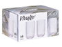 Vivalto Vaso Transparente Rayas 430 ml Vidrio 12,8 cm Alto 7,9 cm Diámetro (Set de 24)